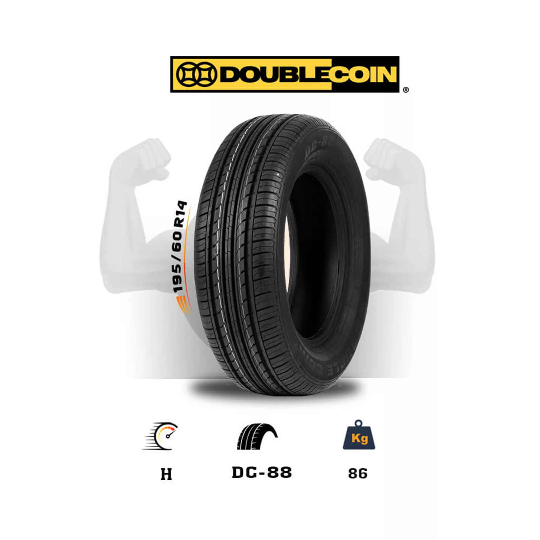 لاستیک خودرو دابل کوین مدل Dc88 سایز 175/60/13-دوحلقه