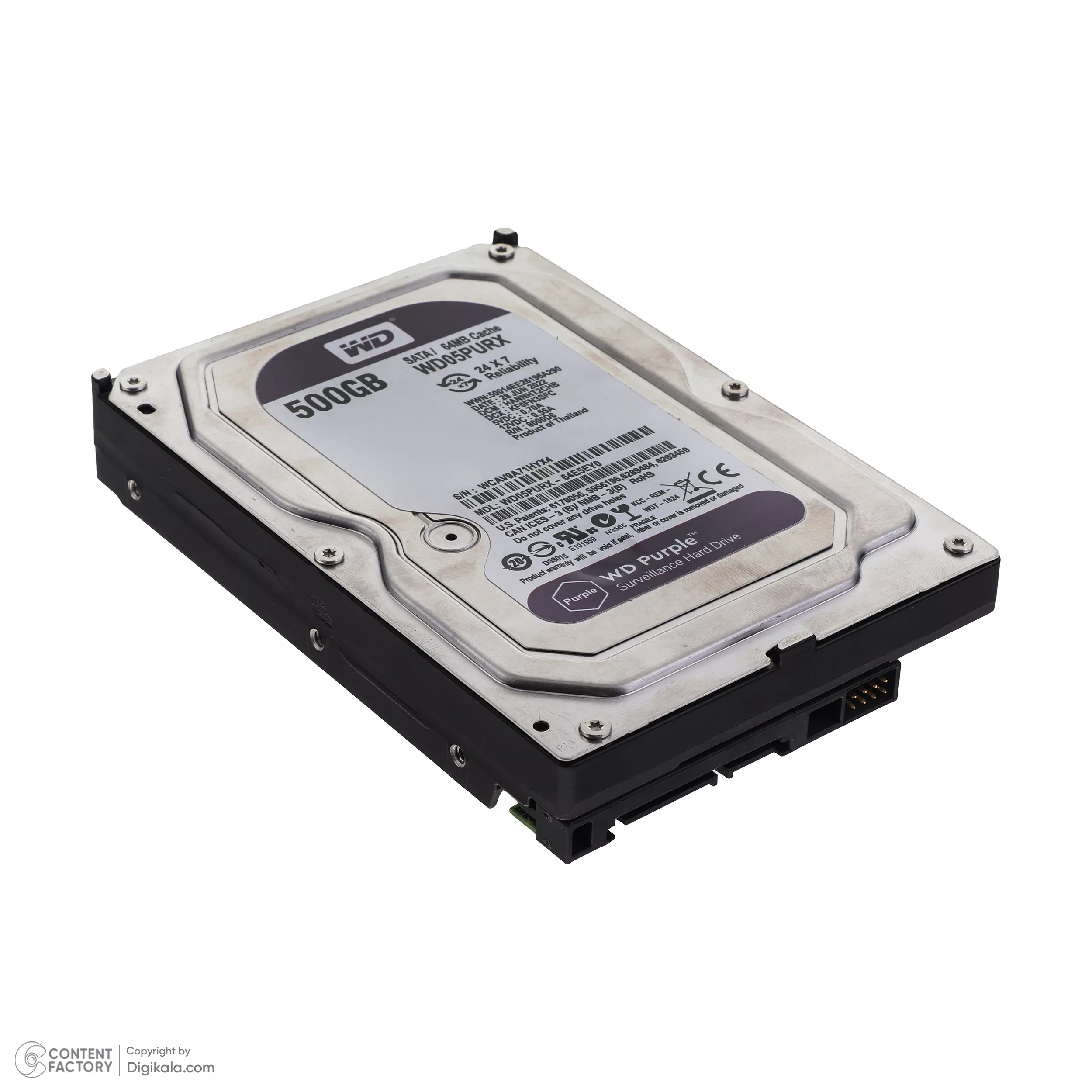 هارد دیسک اینترنال وسترن دیجیتال مدل WD05PURX ظرفیت 500 گیگابایت