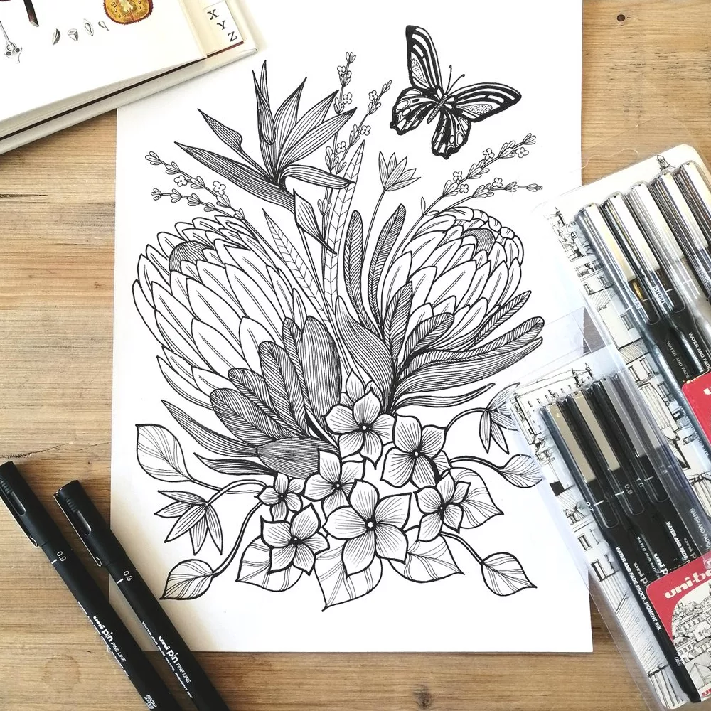 راپید یونی بال مدل uniball fineliner raphid مجموعه 11 عددی