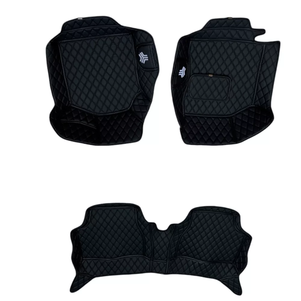 کفپوش خودرو شش بعدی  طرح گلدوزی مدل SR18 مناسب برای کوییک