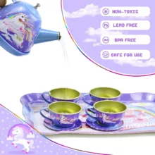 ست اسباب بازی مدل چایخوری فلزی یونیکورن طرح شیرینی خوری کد 966/66