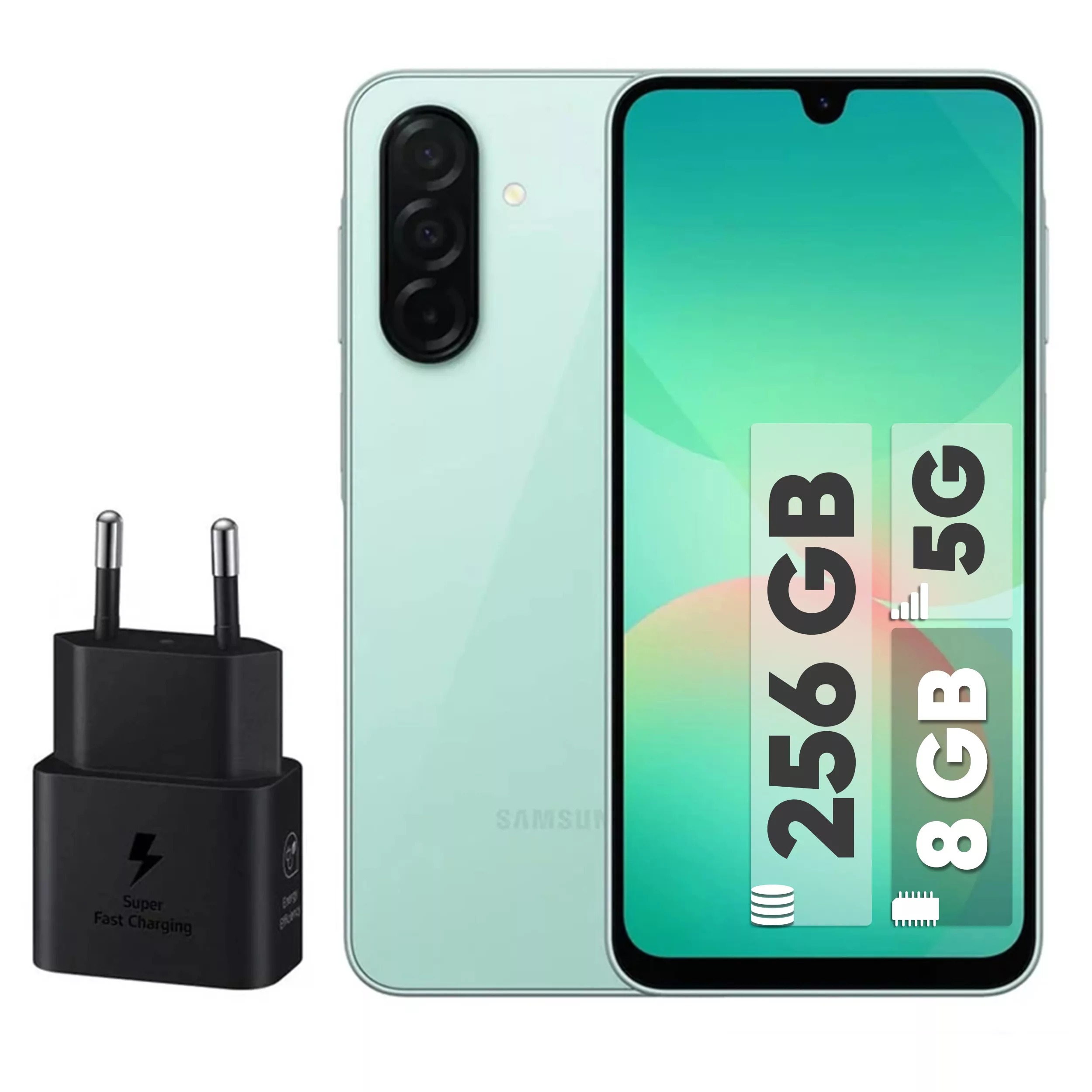 گوشی موبایل سامسونگ مدل Galaxy A26 دو سیم کارت ظرفیت 256 گیگابایت و رم 8 گیگابایت - به همراه شارژر 25 وات سامسونگ