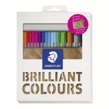 روان نویس استدلر کد 334PCC20 مدل Triplus Fineliner Brilliant Colours بسته 20 عددی به همراه کیف
