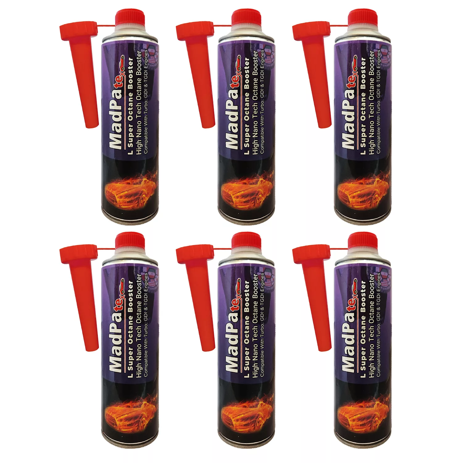 مکمل سوخت گروه مدپا مدل لارج سوپر اکتان بوستر حجم 480 میلی لیتر بسته 6 عددی