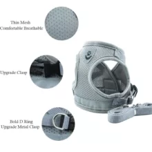 ست قلاده کتفی و بند قلاده سگ و گربه مدل DoubleClip کد M