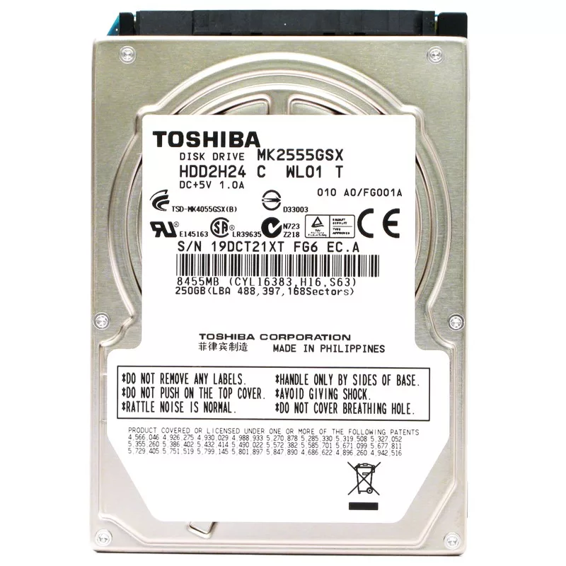 هارددیسک اینترنال توشیبا مدل MK2555GSX ظرفیت 250 گیگابایت