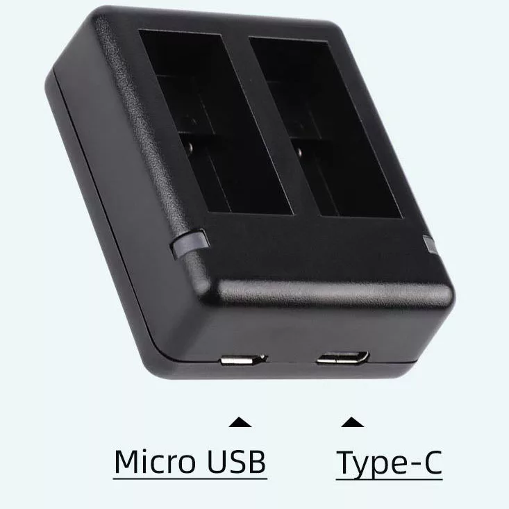 شارژر باتری دوربین مدل H-9 مناسب برای دوربین ورزشی گوپرو Hero 9 به همراه 2 عدد باتری لیتیومی قابل شارژ