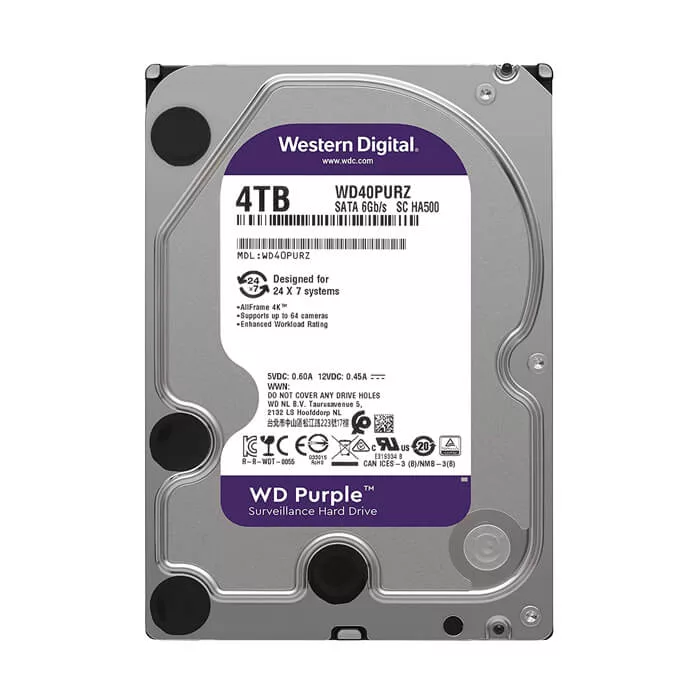 هارد دیسک اینترنال وسترن دیجیتال مدل purple wd40Purz ظرفیت ۴ ترابایت