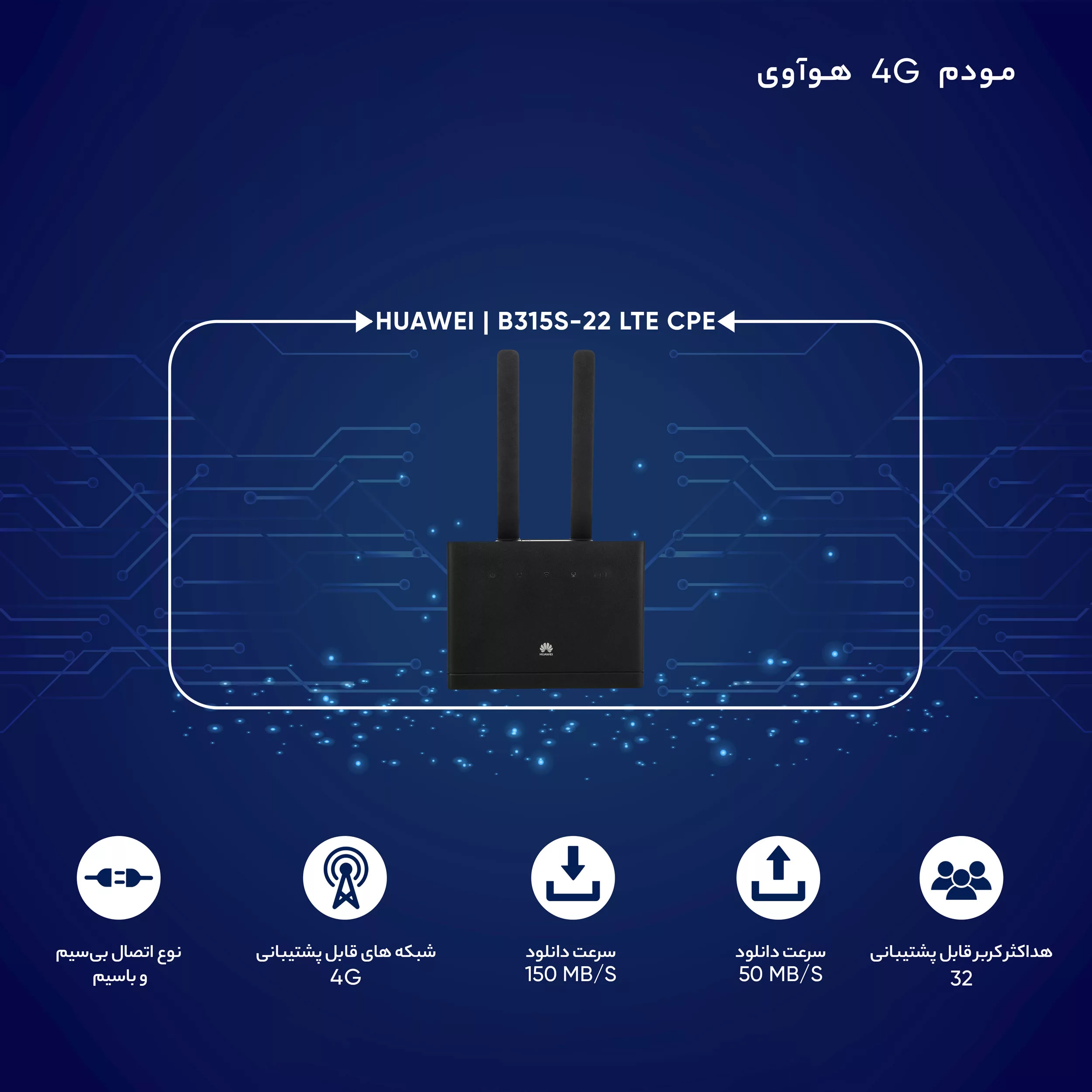مودم روتر بی سیم 4G هوآوی مدل B315s-22 LTE CPE