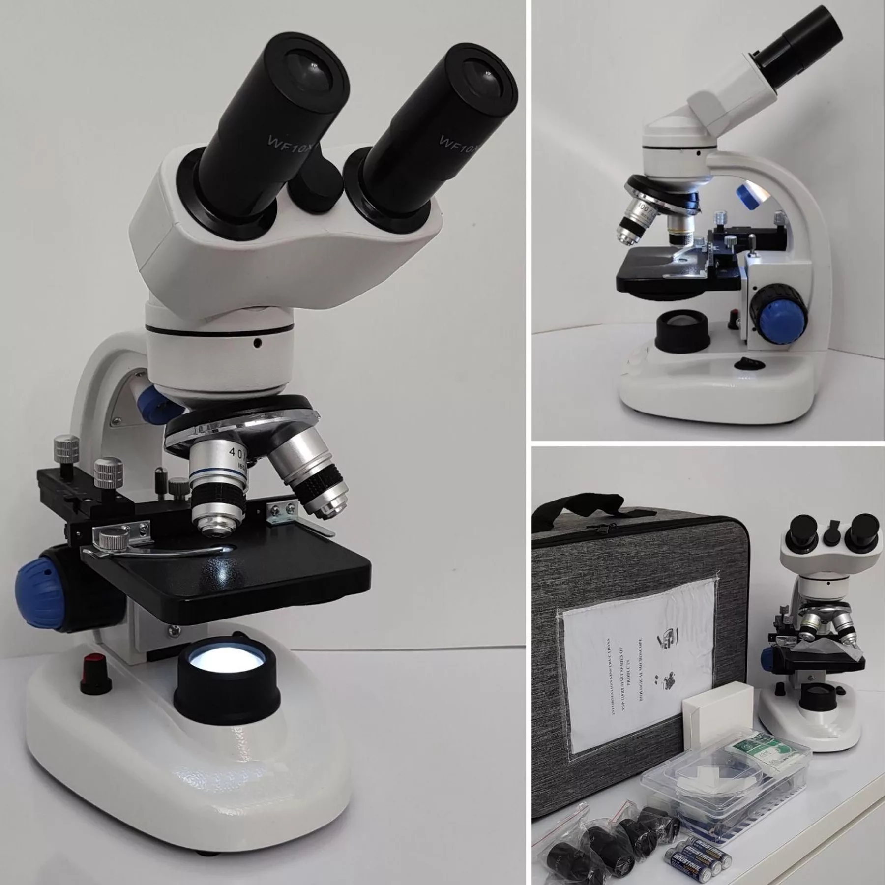 میکروسکوپ دوچشمی مدل زیستی 1000x به همراه کیف حمل