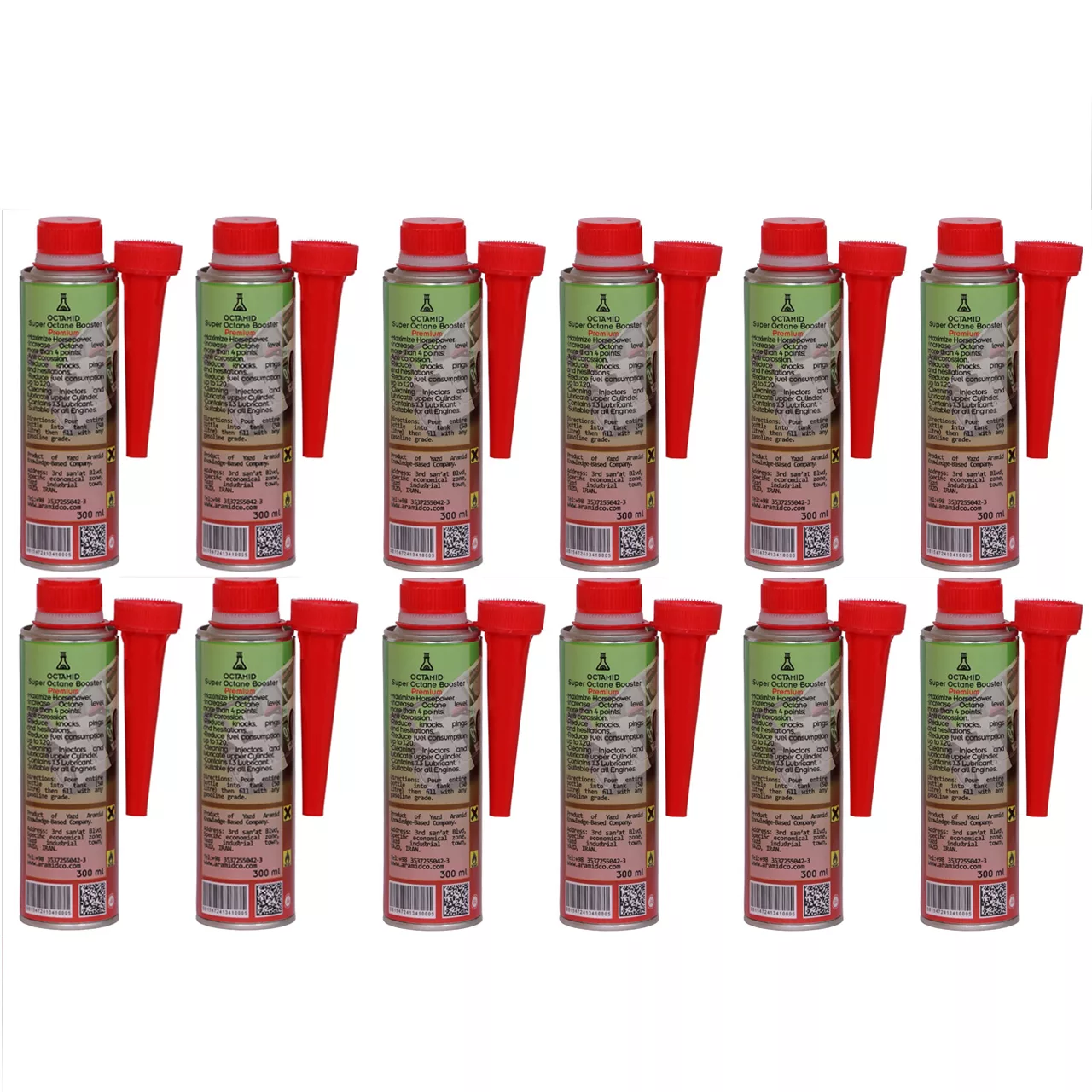 مکمل سوخت سوپراکتان بوستر و تمیز کننده انژکتور اکتامید مدل پریمیوم حجم 300 میلی لیتر بسته 12 عددی