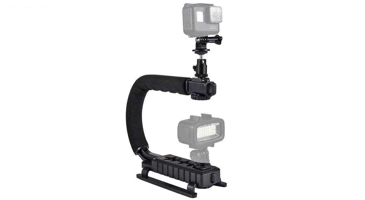 دسته لرزشگیر فیلم برداری مدل C-Shape مناسب برای دوربین ورزشی گوپرو و دوربین عکاسی