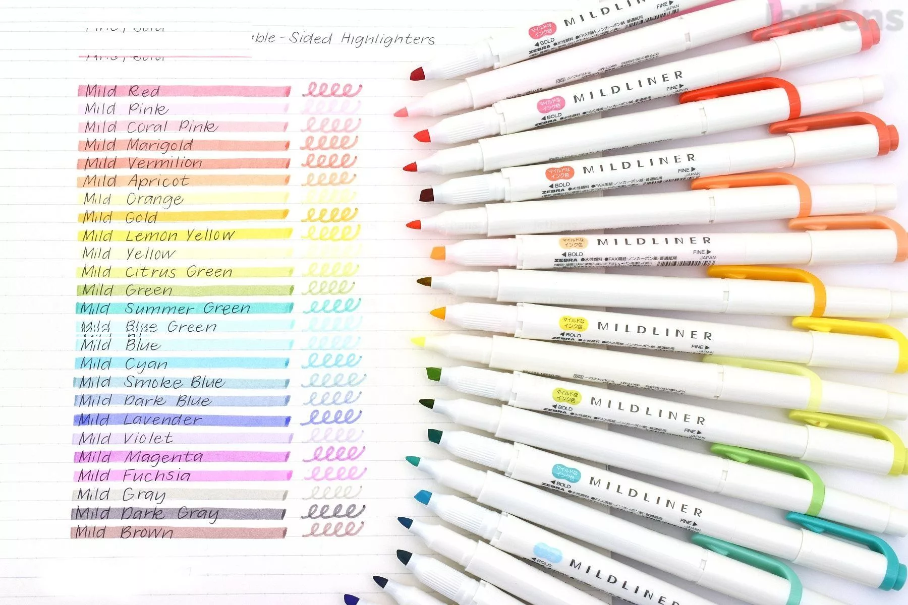 ماژیک دو سر علامت گذار زبرا مدل MILDLINER بسته 20 عددی