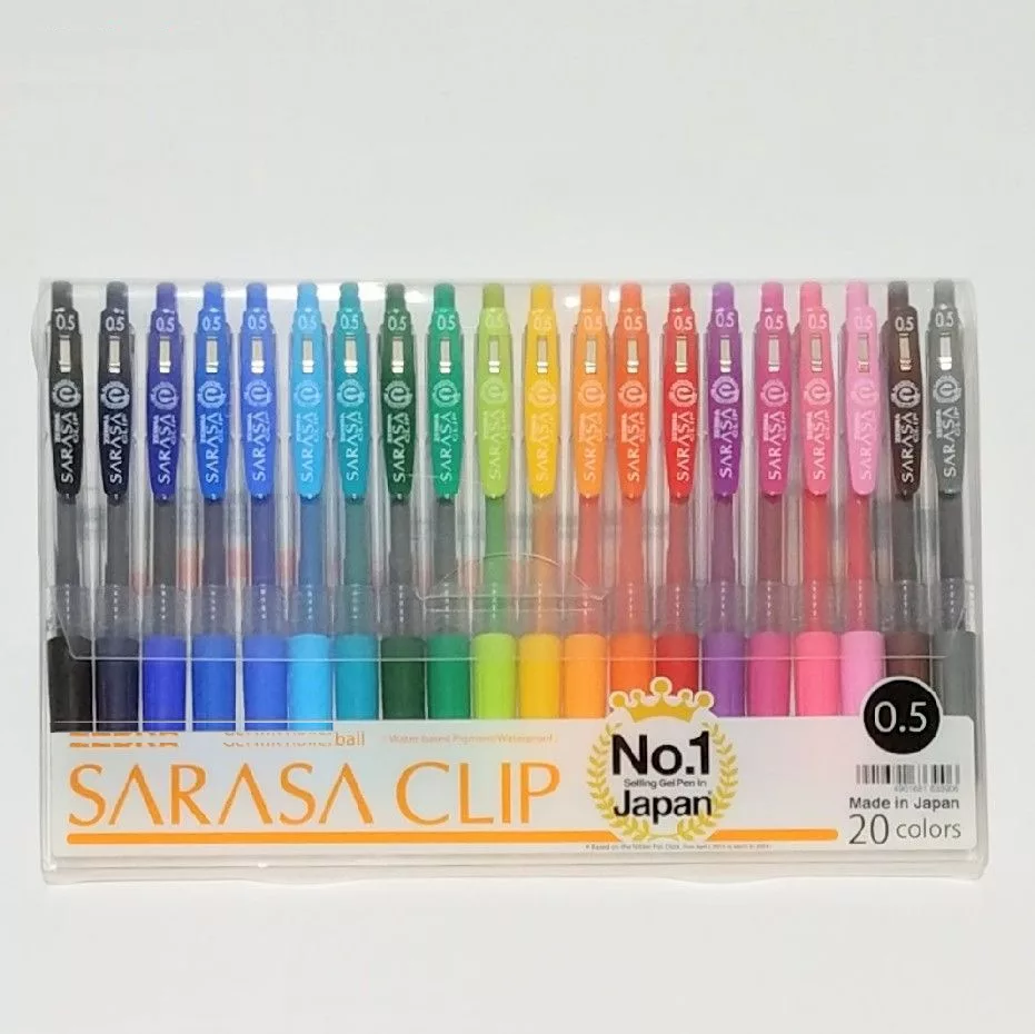 روان نویس 20 رنگ زبرا مدل SARASA CLIP با قطر نوشتاری 0.5 میلی متر