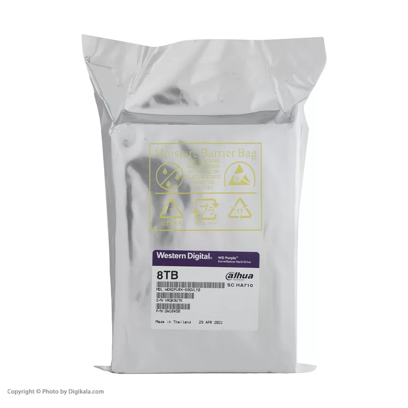هارددیسک اینترنال وسترن دیجیتال مدل Purple WD82PURX-64GVLY0 ظرفیت 8 ترابایت