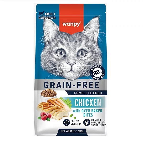 غذای خشک گربه بالغ ونپی مدل گرین فری طعم مرغ وزن 1.5کیلو گرم