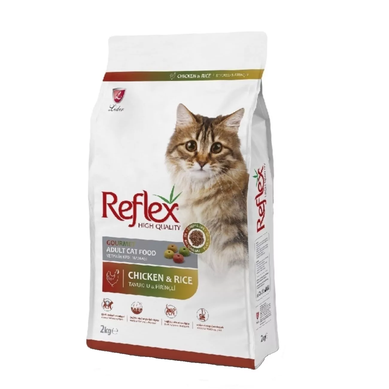 غذاي خشک گربه رفلکس مدل Multi Colour with Chicken وزن 2 کيلوگرم
