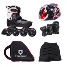 اسکیت کفشی فلاینگ ایکل مدل K8S سایز 37.41 به همراه کلاه و لوازم ایمنی و کیف و شلوارک اسکیت