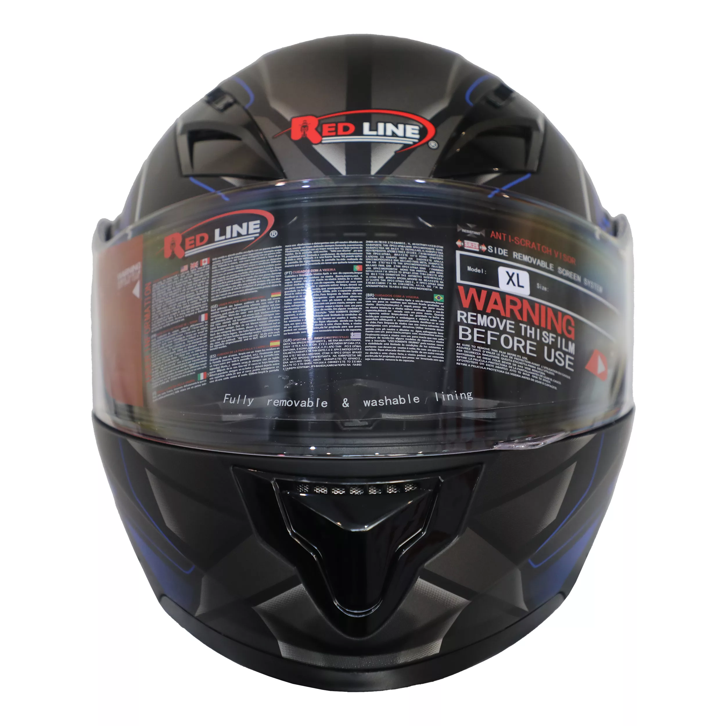 کلاه کاسکت ردلاین مدل 939_MATT BLACK_Blue Time