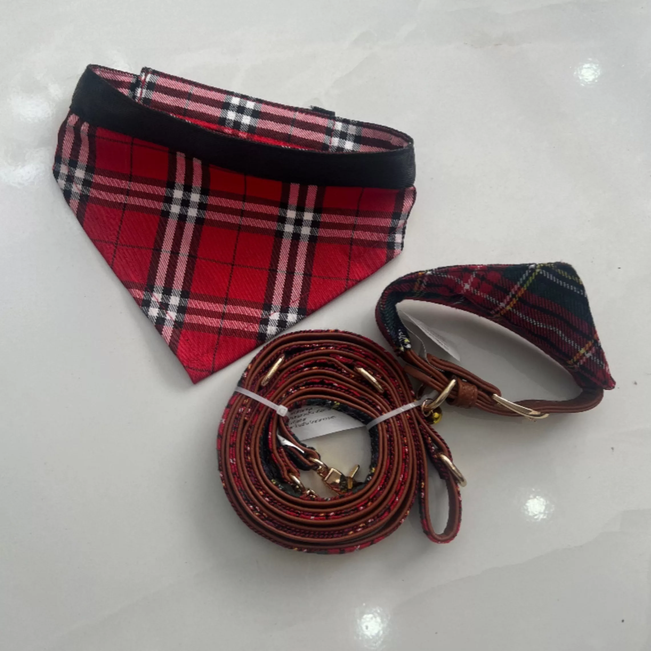 بند و قلاده سگ و گربه زوفاری مدل R400 مجموعه سه عددی