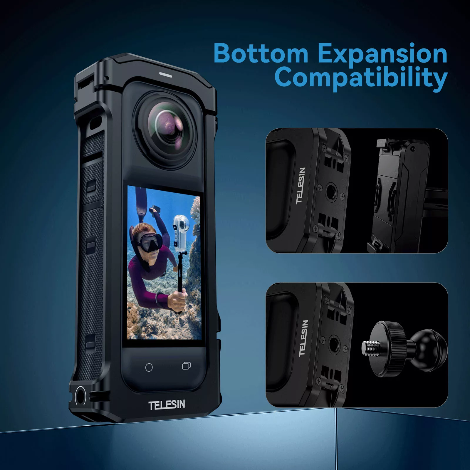 قاب فلزی تلسین مدل S6-FMS-12-TIS مناسب برای دوربین Insta360 X4