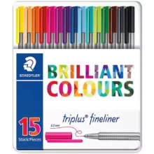 روان نویس مدل Staedtler 334 M15 Triplus Brilliant Colours 15 Color Rollerball Pen