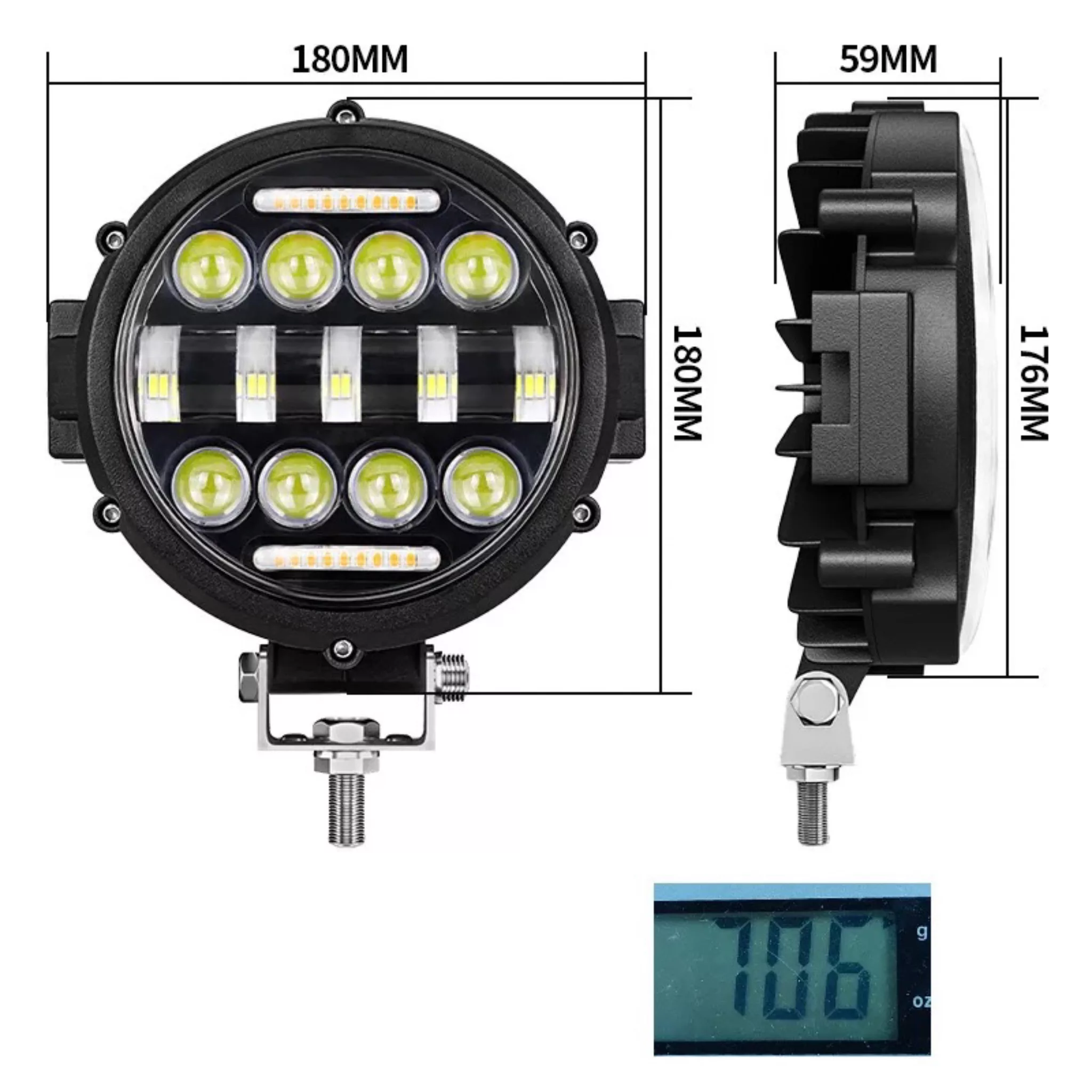 پروژکتور آفرودی خودرو مدل دیلایت دار مدل 250 وات 7inch بسته 2 عددی
