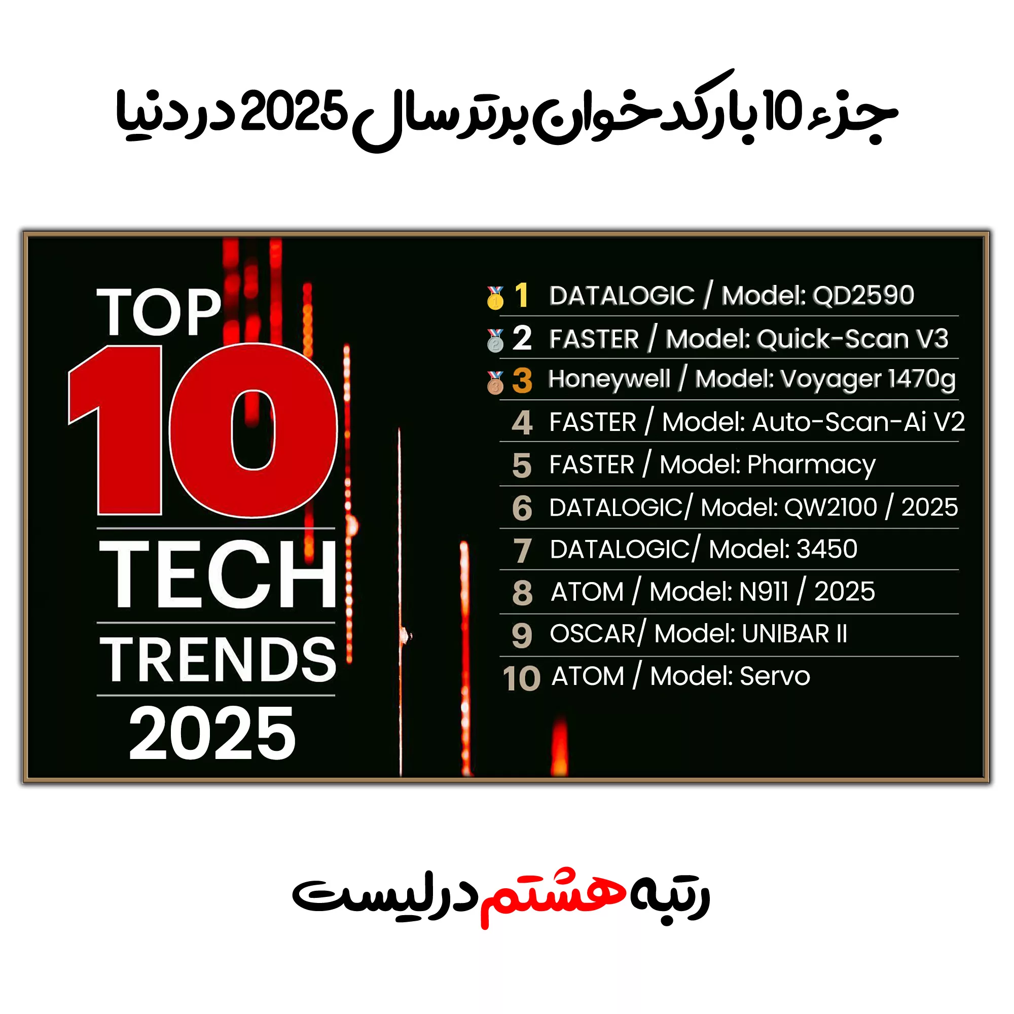 بارکد خوان دو بعدی اتم مدل N911 کد 2025