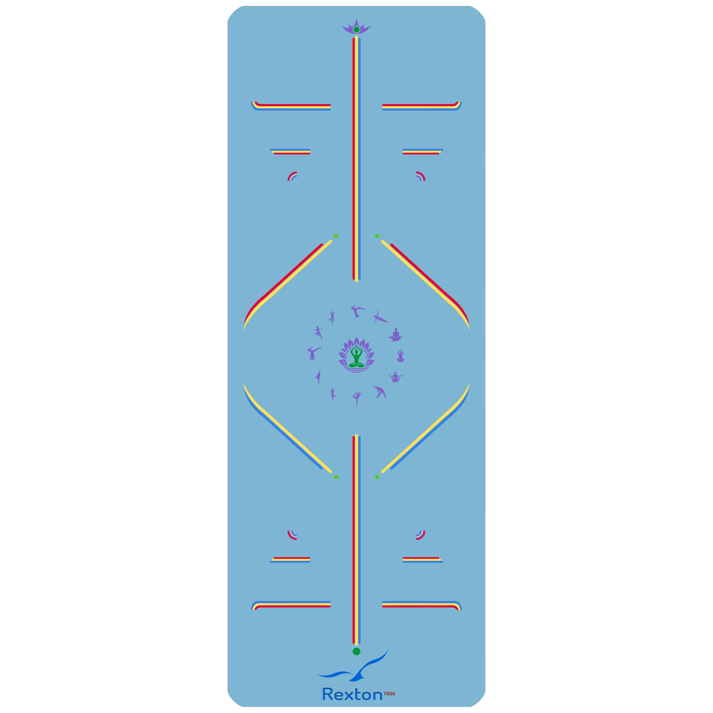 زیر انداز یوگا رکستون مدل Rainbow PU Rubber سایز 185*68 سانتی متر