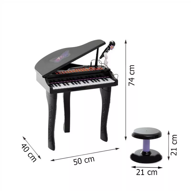 اسباب بازی موزیکال مدل پیانو پایه دار و میکروفون کد 88022