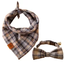 پاپیون و دستمال گردن گربه و سگ کاراجا هوم مدل Pati bej