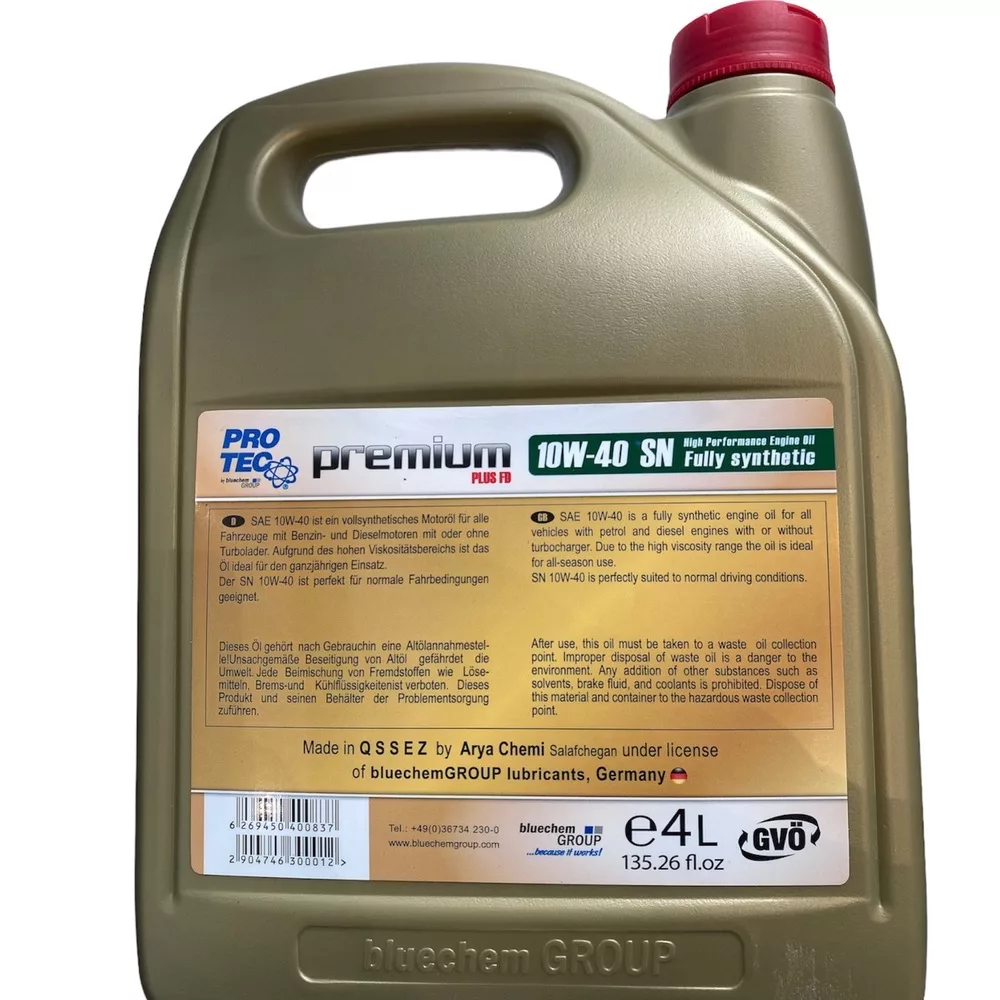 روغن موتور پروتک مدل 10w40 SN فول سنتیک حجم 4 لیتر