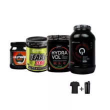 پودر متاپیور کیو ان تی و ال _ گلوتامین کیو ان تی و ایی ای ای آیرون مکس و پودر هیدراوول کیو ان تی و تیشرت و شیکر