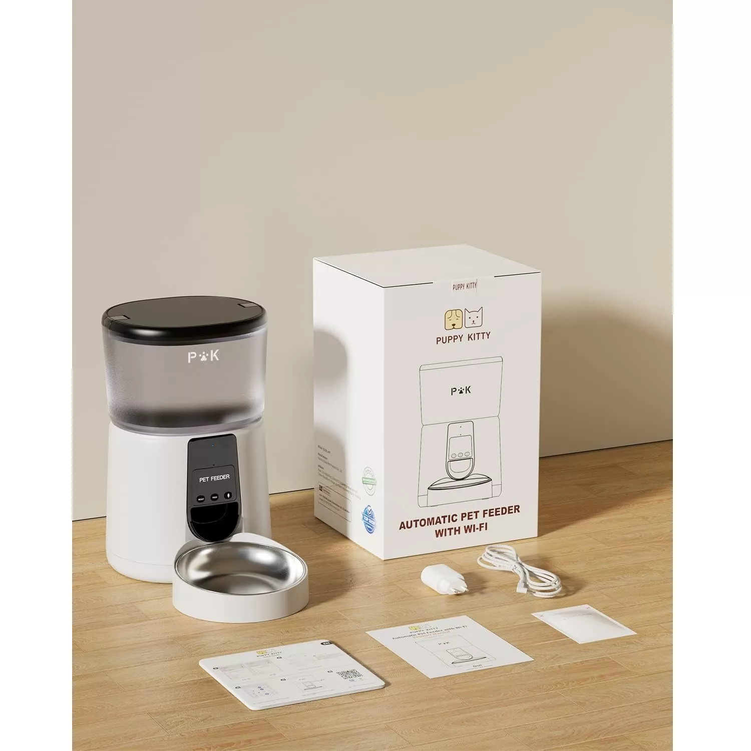 ظرف غذای اتوماتیک گربه و سگ پاپی کیت مدل ‎DU35L-WT