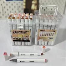 ماژیک راندو بیسیک مدل Brush طرح طیف پوست به همراه دفتر بسته 25 عددی