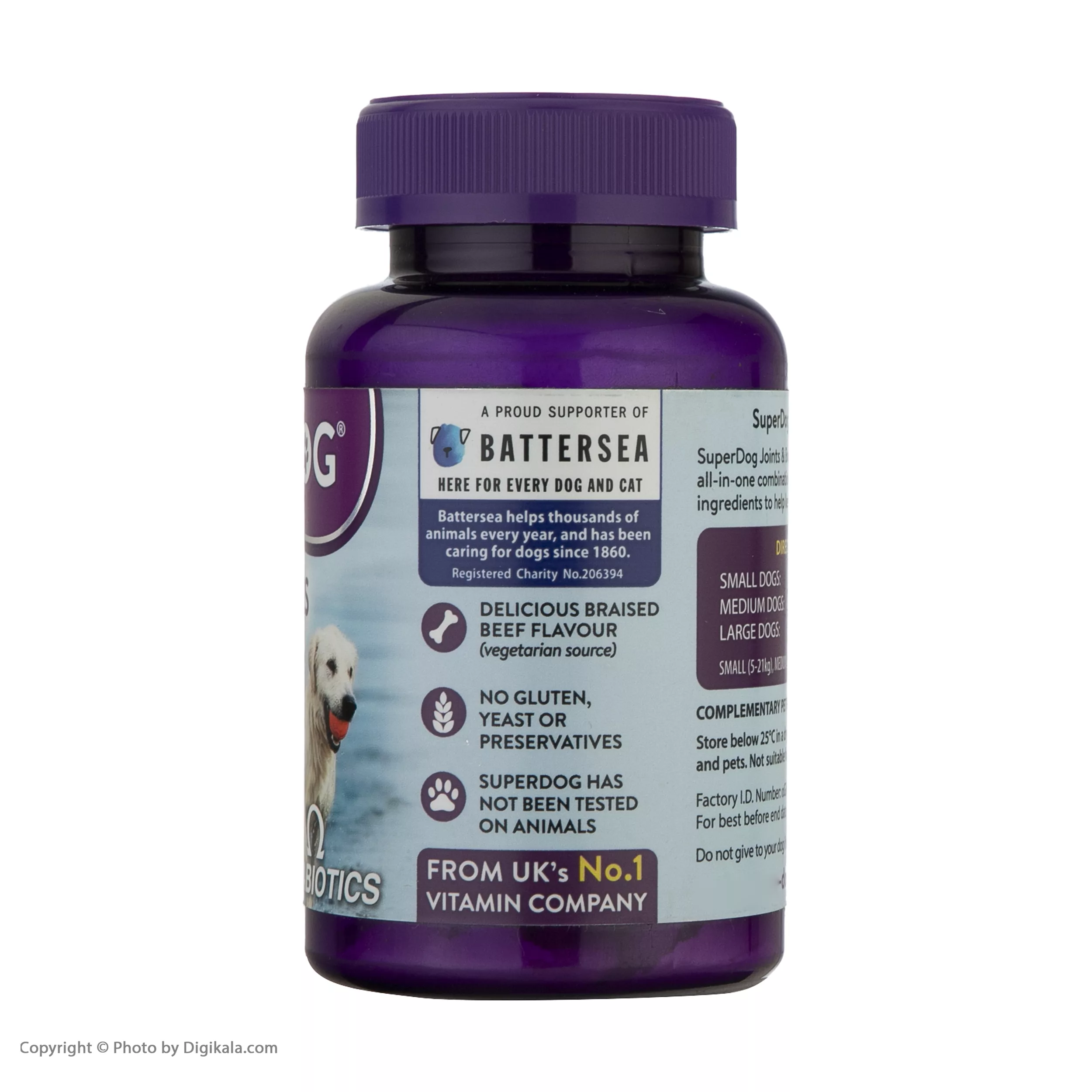 قرص مکمل سگ ویتابیوتیکس مدل SuperDog Joints Bones بسته 60 عددی