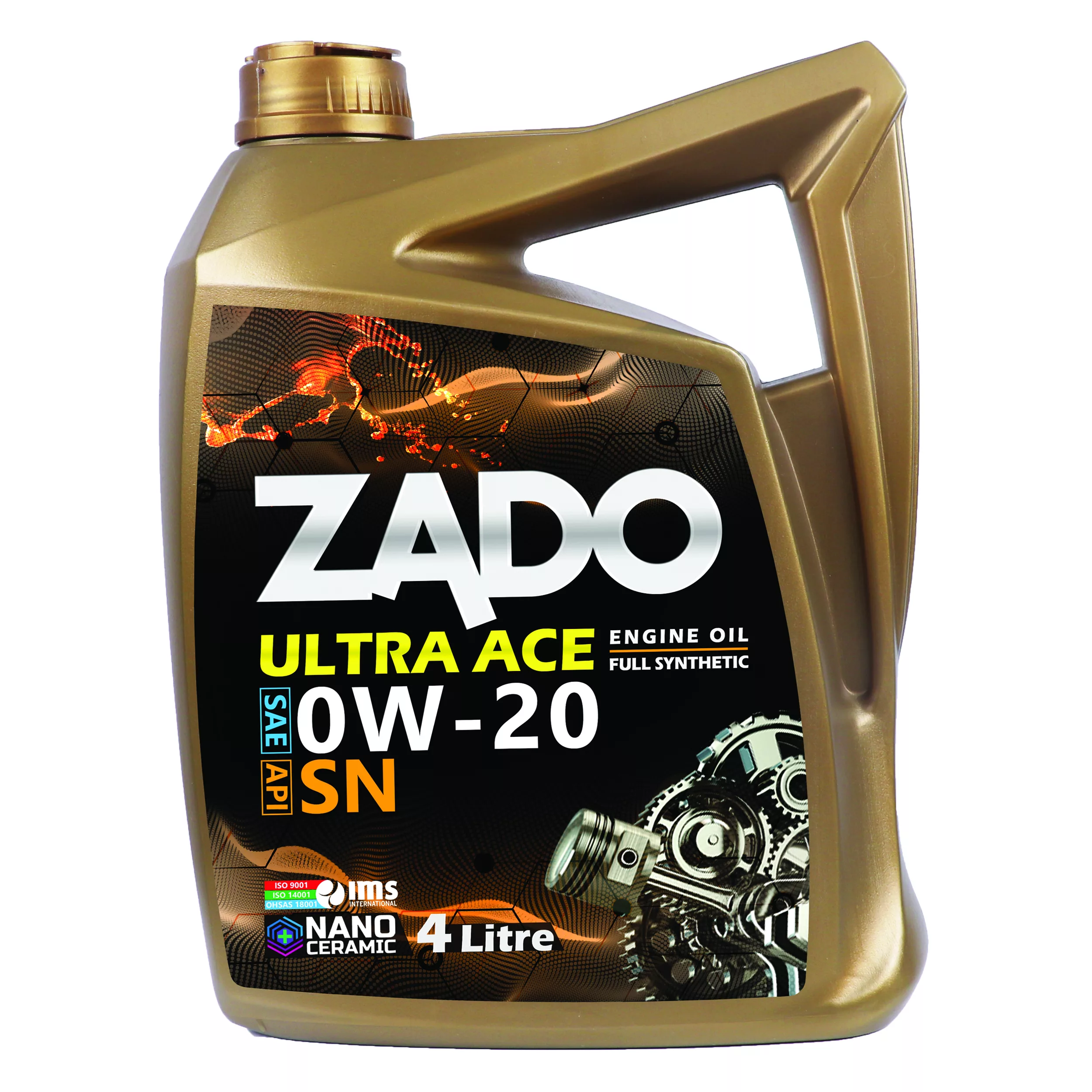 روغن موتور خودرو زادو مدل 0W20-SN-16000 ULTRA ACE حجم 4 لیتر