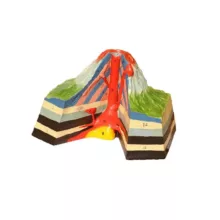 بازی آموزشی کوه آتشفشان با نمایش لایه های سنگ