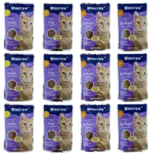 پوج گربه وینستون مدل چهار طعم مجموعه 12 عددی