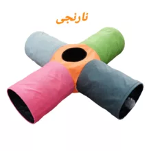 اسباب بازی گربه آدریاناپت کو مدل تونل چهار کانال کوتاه رنگارنگ