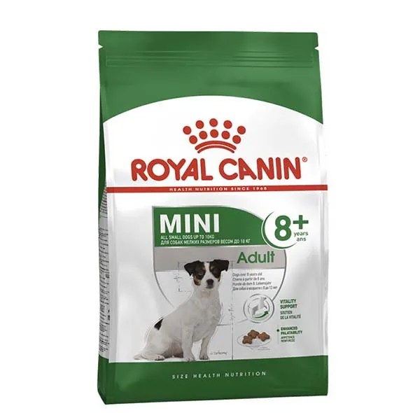 غذا خشک سگ رویال کنین مدل mini adult +8 وزن 2 کیلوگرم