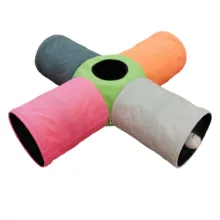 اسباب بازی گربه آدریاناپت کو مدل تونل چهار کانال کوتاه رنگارنگ