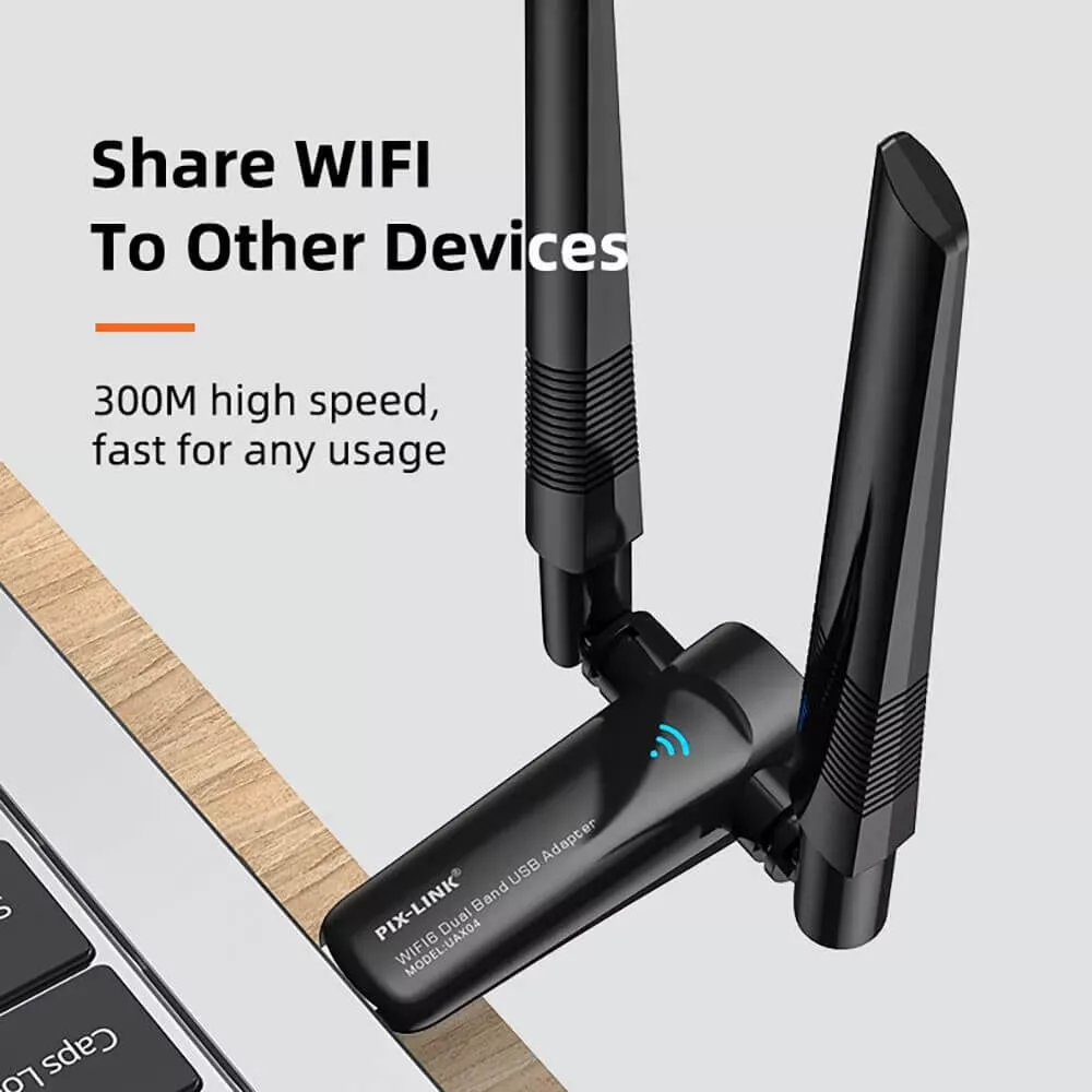 کارت شبکه وایرلس پیکس لینک مدل UAX04 وای فای 6