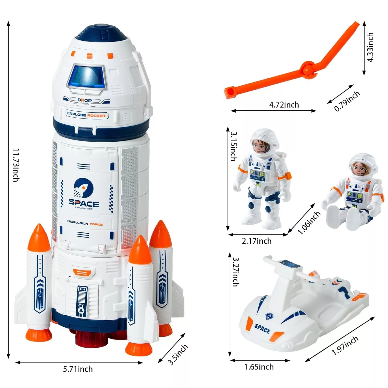 اسباب بازی مدل موشک فضاپیما طرح ماه نورد مجموعه 4 عددی