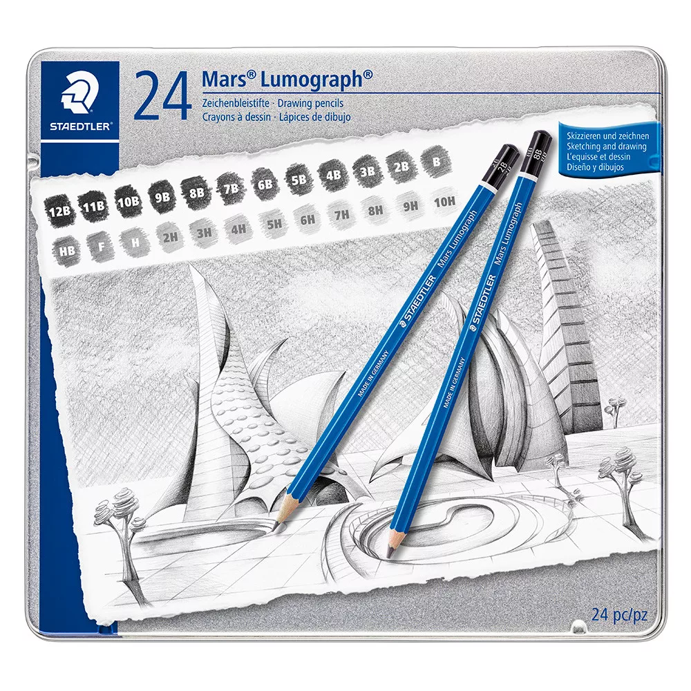 مداد استدلر مدل staedtler lumograph 24 L بسته 24 عددی