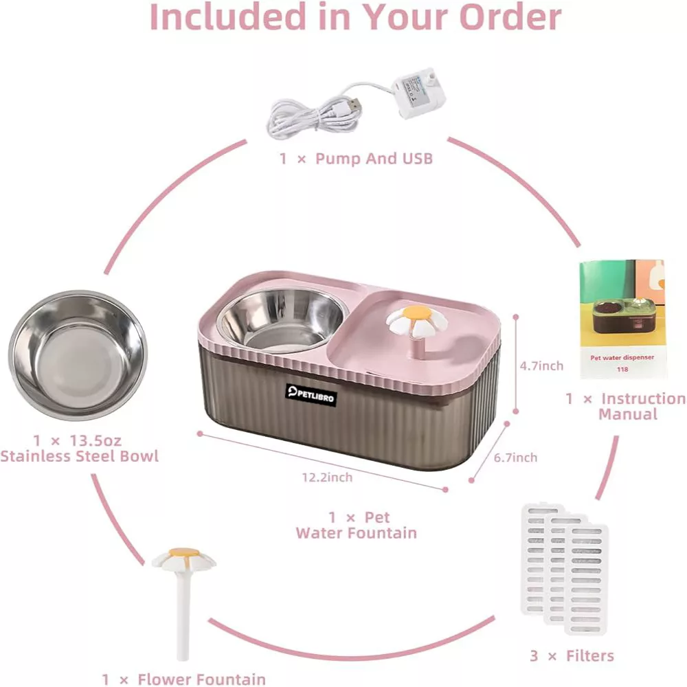 ظرف آب و غذا هوشمند سگ و گربه پت لیبرو مدل PL-WD0011