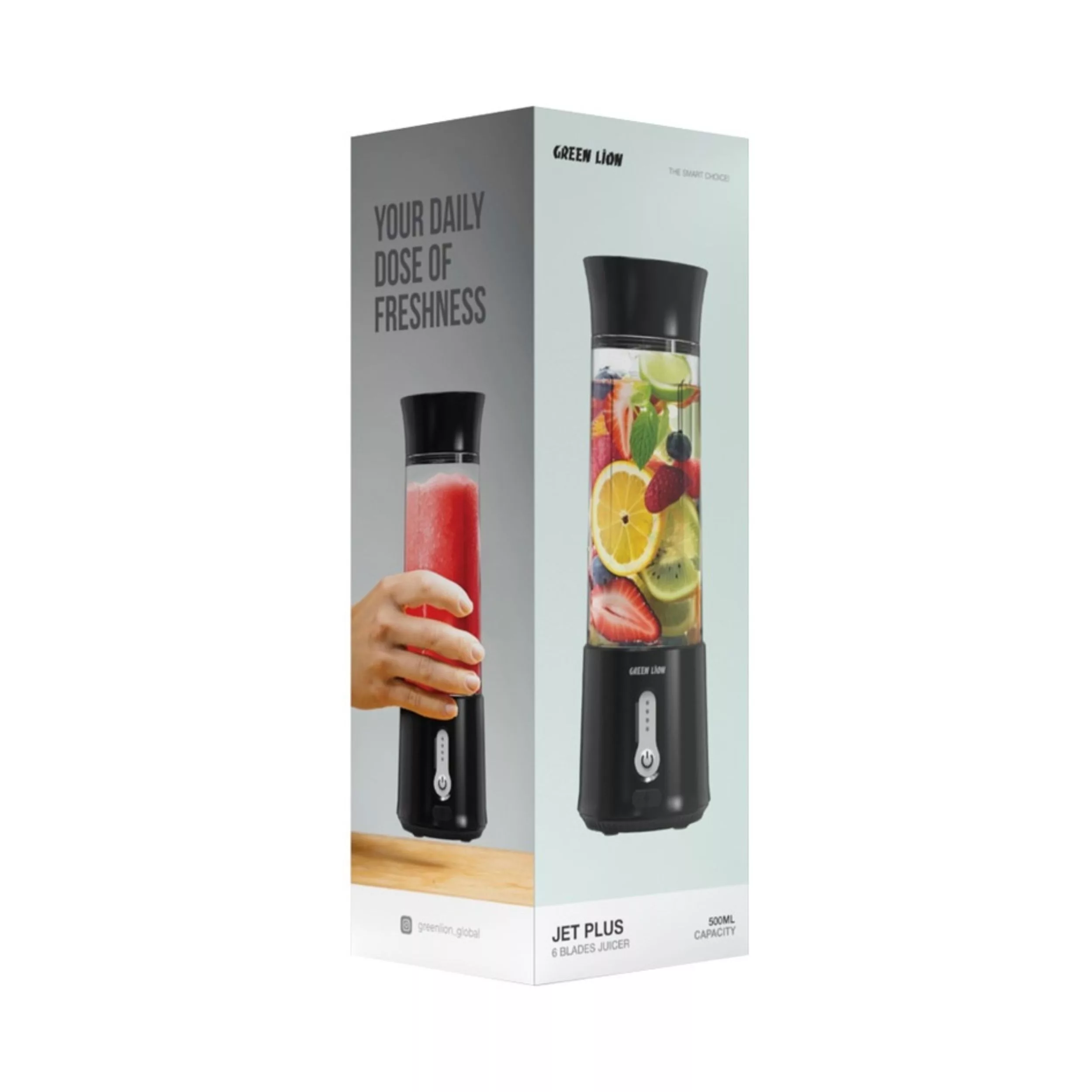 شیکر شارژی گرین لاین مدل Jet Plus Six Blades Juicer گنجایش 0.5 لیتر