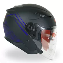 کلاه کاسکت ردلاین مدل بدون فک عینکدار کد 956-MATT-BLU