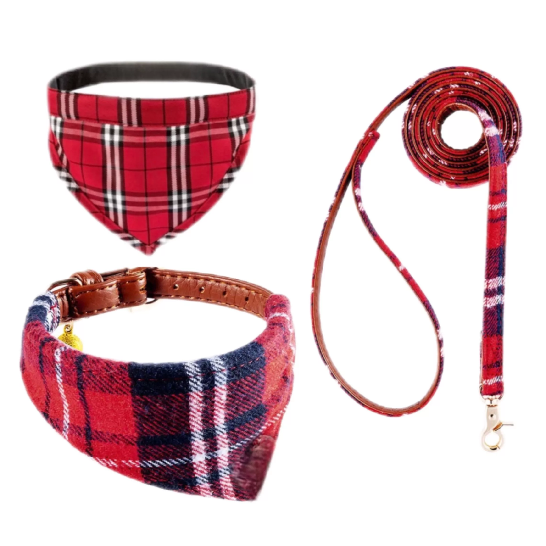 بند و قلاده سگ و گربه زوفاری مدل R400 مجموعه سه عددی