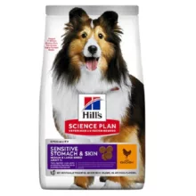 غذای خشک سگ متوسط هیلز مدل گوشت مرغ با پوست و گوارش حساس وزن 2.5 کیلوگرم